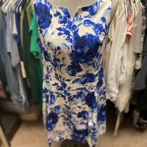 Blue and white floral dress